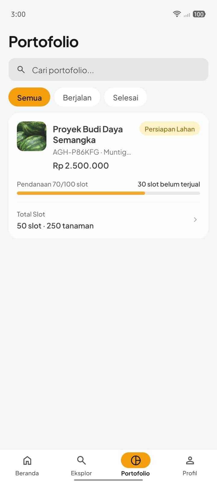 Tampilan aplikasi Agro Hero
